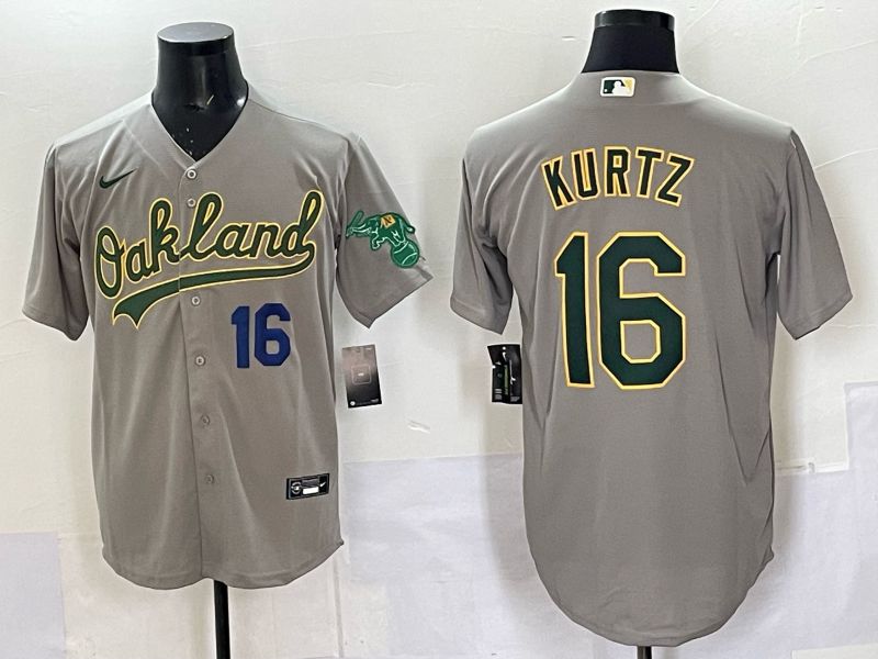 Men Oakland Athletics #16 Kurtz Grey Nike 2025 MLB Jersey 04->buffalo bills->NFL Jersey